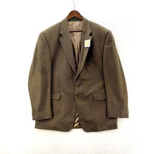 Chaps Ralph Lauren Blazer Mens 48L Brown Lambswool Corpcore Front Sport Coat